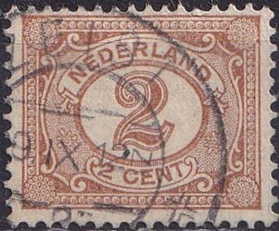 Netherlands 1899 Mi 51, A/USED. The item's condition is visible in the photographs (Scanned 
