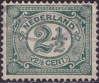 Netherlands 1899 Mi 52, A/USED. The item's condition is visible in the photographs (Scanned 