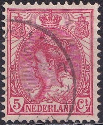 Netherlands 1899 Mi 54, A/USED. The item's condition is visible in the photographs (Scanned 