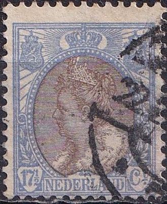Netherlands 1908 Mi 78, A/USED. The item's condition is visible in the photographs (Scanned 