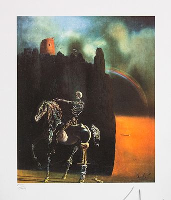Salvador Dali 'The Horseman of Death'. Salvador Dali (after) 'The Horseman of Death' offset 