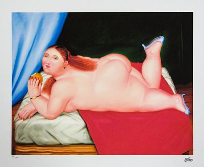 Fernando Botero 'Colombiana Comiendo Manzana'. Fernando Botero (after) 'Colombiana Comiendo 