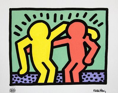 Keith Haring 'Best Buddies'. Keith Haring (after) 'Best Buddies' offset lithography, limited 