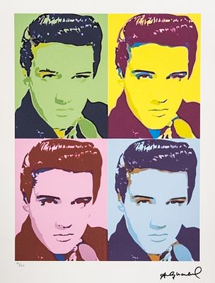 Andy Warhol 'Elvis Presley'. Andy Warhol (after) 'Elvis Presley' offset lithograph in colors on 