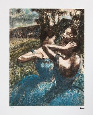 Edgar Degas 'Three Dancers in Blue'. Edgar Degas (after) 'Three Dancers in Blue' offset 