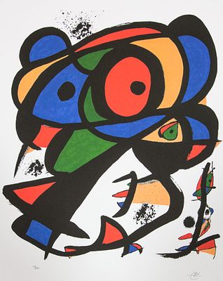 Joan Miro 'Colpir Sense Nafrar I'. Joan Miro (after) 'Colpir Sense Nafrar I' lithography print 