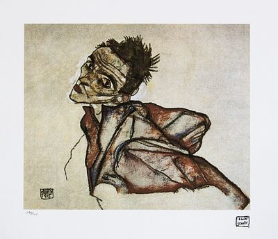 Egon Shiele 'Self Portrait'. Egon Schiele (after) 'Self Portrait' limited edition of 200, offset 