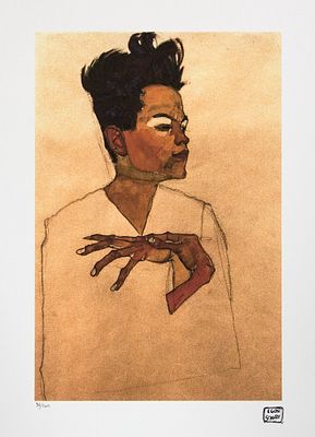 Egon Shiele 'Self Portrait'. Egon Schiele (after) 'Self Portrait' limited edition of 200, offset 