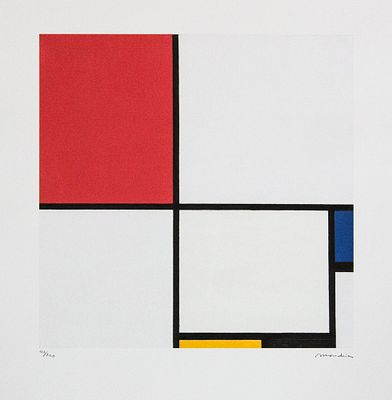 Piet Mondrian 'Composition III with Red, Blue, Yellow and Black'. Piet Mondrian (after) 