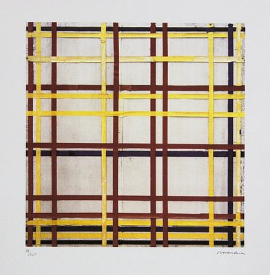 Piet Mondrian 'New York City I'. Piet Mondrian (after) 'New York City I' lithography print 