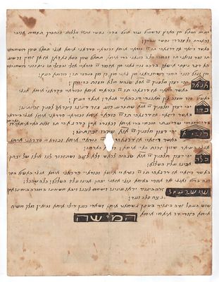 [2] עותקים של סדר אכילת הסימנים בליל ראש השנה כמנהג בוכארה, כתב יד מעוטר. 