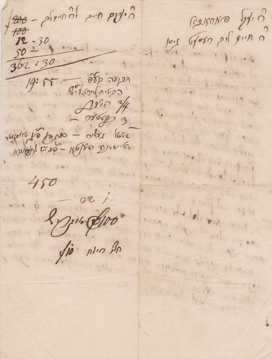 Verdict of inheritance of Rabbi Avraham HaKohen by his son Rabbi Yehuda, ...