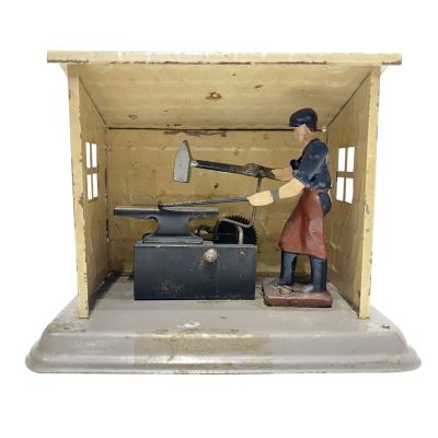 Fleischmann Blacksmith Automaton Circa 1922. This steam accessory could be operated by hand or 