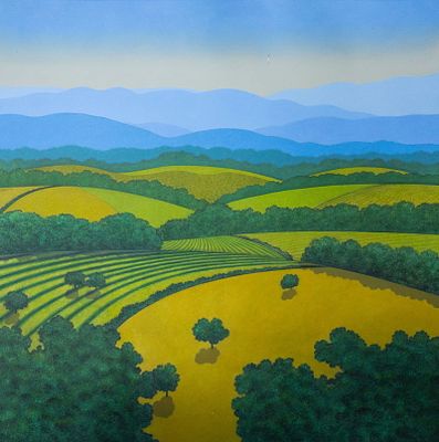 Victor Huggins Landscape Oil on Canvas Painting. A Victor Huggins (American, 1936 - 2007) oil on 