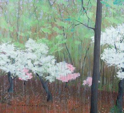 Maud Gatewood 'Old Orchard in Rain' Acrylic on Canvas. A Maud Florance Gatewood (American 