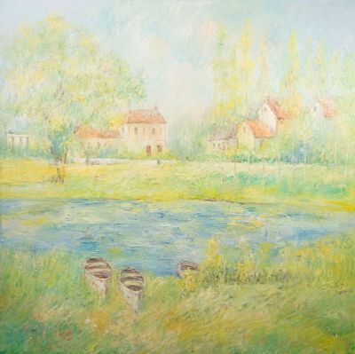 Attributed Maud F. Gatewood Oil on Canvas Painting. An attributed Maud Florance Gatewood oil on 