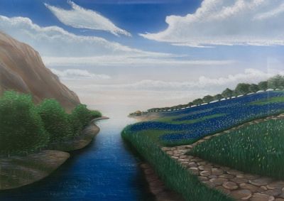 Steve Sanet 'Georgian Meadow' Monoprint. A Steve Sanet monoprint titled 'Georgian Meadow' 