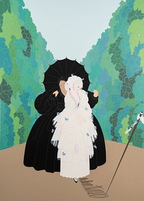 Erte 'Debutante' Serigraph Signed. An Erte (French-Russian, 1892-1990) serigraph titled 