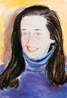 Billy Sullivan Portrait of a Woman Pastel on Paper. A Billy Sullivan (American, b.1946) pastel 