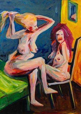 Alfred Kornberger Nudes Acrylic on Paper. An Alfred Kornberger (Austrian, 1933-2002) acrylic on 