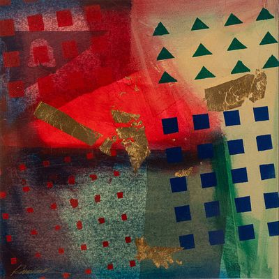 Frank Rowland Mixed Media on Paper. A Frank Rowland (American, 1927-2012) mixed media on paper 