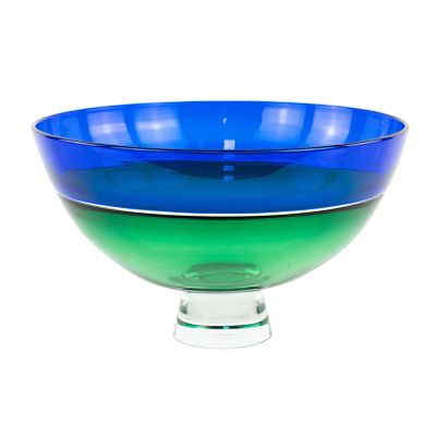 James Nadal Blue & Green Art Glass Compote Bowl. Artist Name: James Nadal Studio: Nadal Glass 