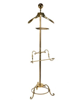 Glo-Mar Artworks Brass Tone Silent Butler / Valet Stand. A Glo-Mar Artworks silent butler or 