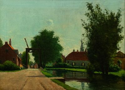 Daniel Been Townscape Oil on Canvas Painting. A Daniel Been (Dutch, 1885-1967) oil on canvas 