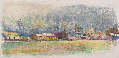 Wolf Kahn 'In New Mexico II' Monoprint. Wolf Kahn (German-American, 1927 - 2020) monoprint 