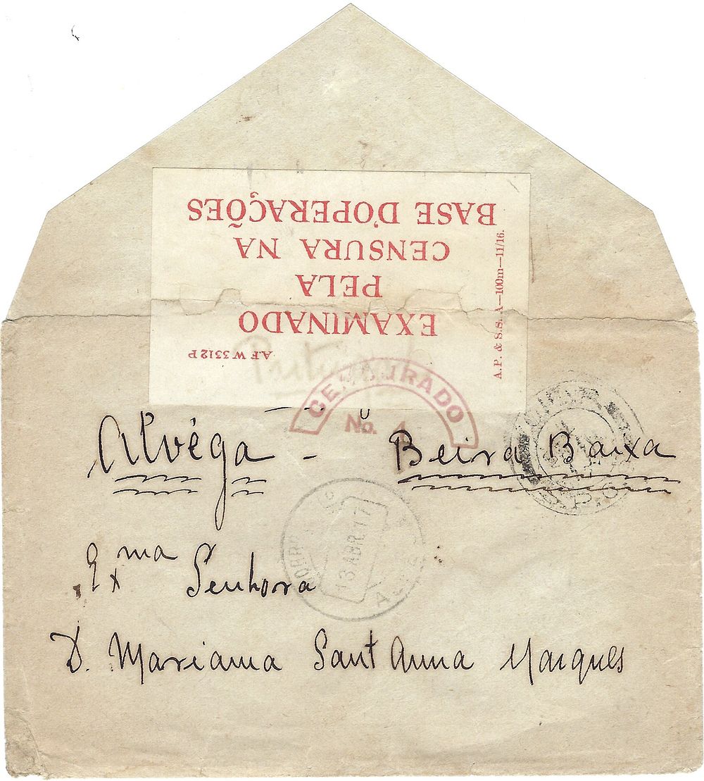 Portugal France CEP – Letter circulated from the CEP in France, censored at the origin with a 