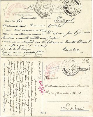 Portugal France CEP – two illustrated postcards sent to Portugal with postmarks CEP / SPC 11. 