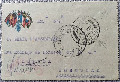 Portugal France CEP – French letterhead exempt with the flags of the Allies, marked CEP / SPC 