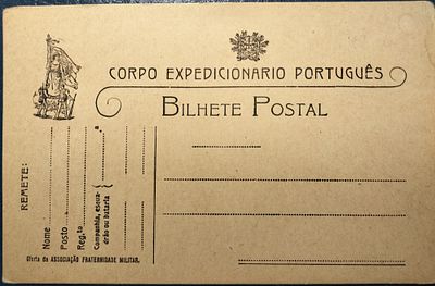 Portugal France CEP – postcard from the Portuguese Expeditionary Corps in mint condition.