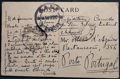 Portugal France CEP – illustrated postcard circulated with “CALP /Le Vaguemestre/2&ordm; GROUPE” 