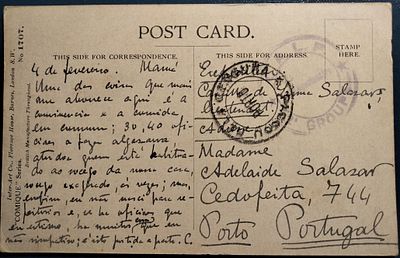 Portugal France CEP – illustrated postcard circled with “CALP /Le Vaguemestre/2&ordm; GROUPE” mark 