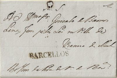 Barcelos – Black, LF BCL1 in letter dated Barcelos (12.07.28) to Viana do Minho, postage exempt 