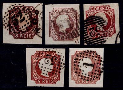 Dark, greyish brown, reddish brown, yellowish brown, and bistre brown. Used stamps, with 