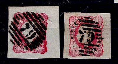 Portugal 1856-8 D. Pedro with curly hair and 1862-64 D. Luis, Borja Freire. Stamps Mf#13+Mf#16 