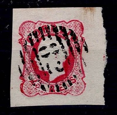 Portugal 1862-64 D. Luis, Borja Freire. Stamp border of sheet Mf#16, 25 reis crimson, not 