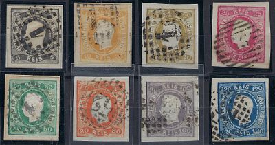 Portugal 1866/7 D. Lu&iacute;s I, curved ribbon without serrations, MF19/26 complete set used, vc €960