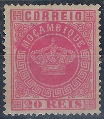 Mozambique 1885 Crown not issued, 20rs. rose, with slight thinning on the reverse, new (), vc €1300