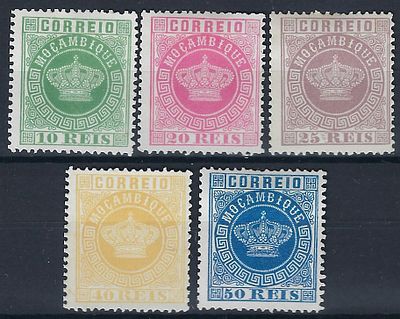 Mozambique 1881/5 Crown set of reprints of 1885 new (), vc €165