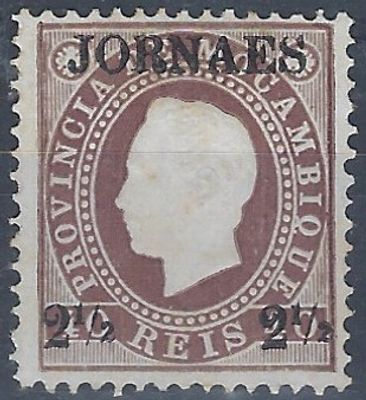 Mozambique 1893 D. Lu&iacute;s I right ribbon with surcharge, new stamp MF24a, vc 125