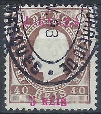 Portugal Mozambique 1893 FD, with surcharge, MF26B used, surcharge in red, Bonito, vc €170