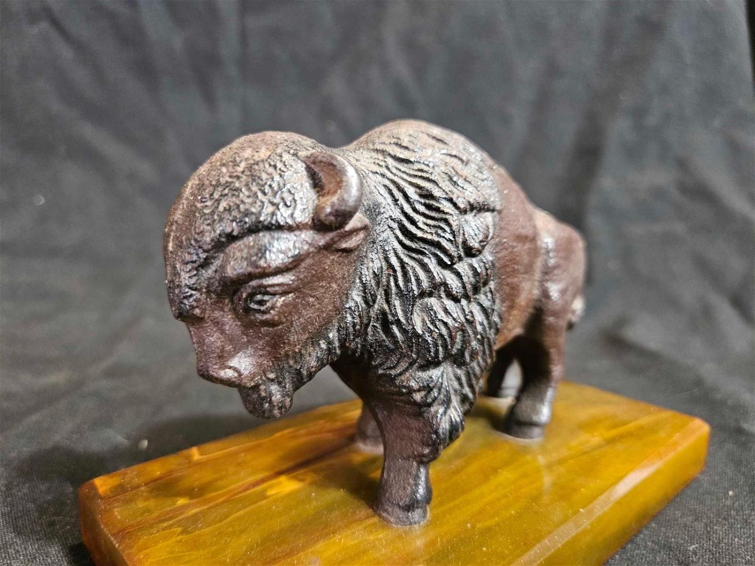 Lot 150 Pig Match Holder & Cast Buffalo Atlee Raber Auctions
