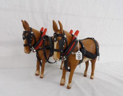 PAIR OF TOM GRASSEL MULES. RESIN 1-8 SCALE