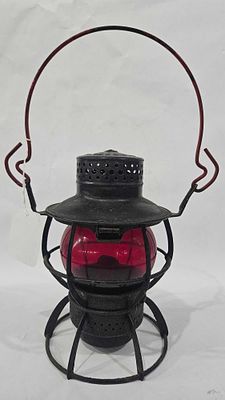 NYCS Red Globe Lantern. Dressel Arlington embossed lantern. 9 inches tall.