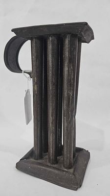 6 Hole Candle Mold. Corners on base and top have some seem separation. 10 inches tall.