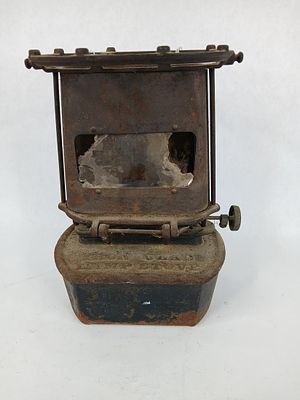 Antique Iron clad kerosene sad iron stove. pat july 28 1885