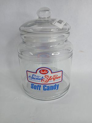 Bobs sweet stripes candy general store display jar. free of chips or cracks